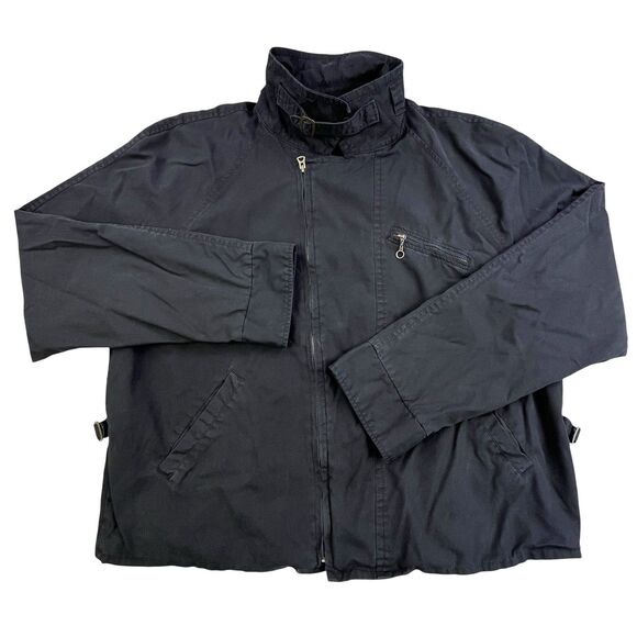Vintage Polo Ralph Lauren Field Military Jacket XXL Black Buckle Pockets Zip - Picture 1 of 12